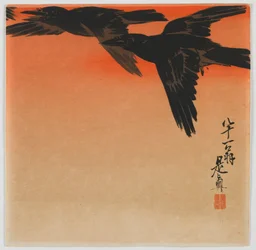 Kraaien in de schemering, Meiji-periode, eind 19e eeuw